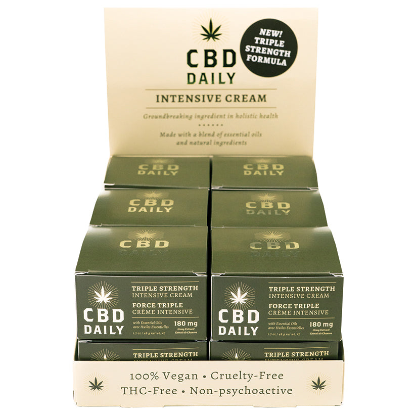 CBD Daily Triple Strength Intensive Cream 12pc Display - UABDSM