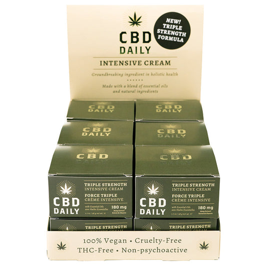 CBD Daily Triple Strength Intensive Cream 12pc Display CBD Daily Triple Strength Intensive Cream 12pc Display - UABDSM