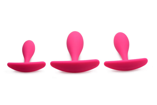 Rump Bumpers 3 Piece Silicone Anal Plug Set - Pink - UABDSM