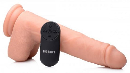 Vibrating & Thrusting XL Dildo With Suction Cup And Balls - UABDSM