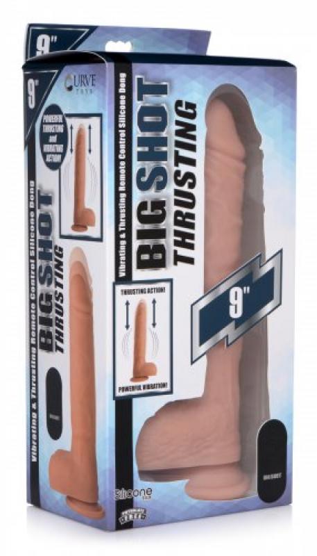 Vibrating & Thrusting XL Dildo With Suction Cup And Balls - UABDSM