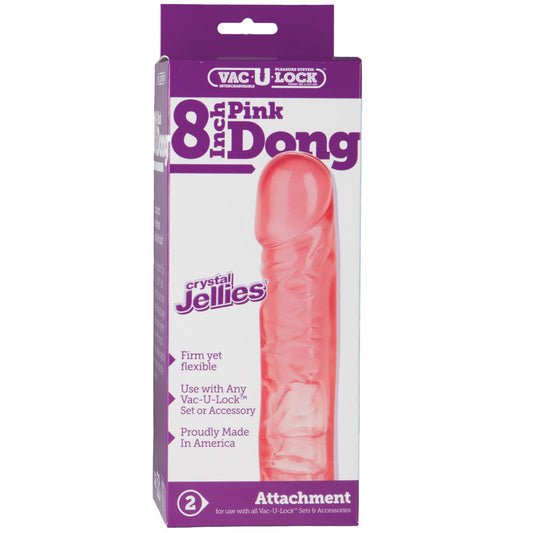 Vac-U-Lock 8 Inch Crystal Jellies Dong - Pink Vac-U-Lock 8 Inch Crystal Jellies Dong - Pink - UABDSM