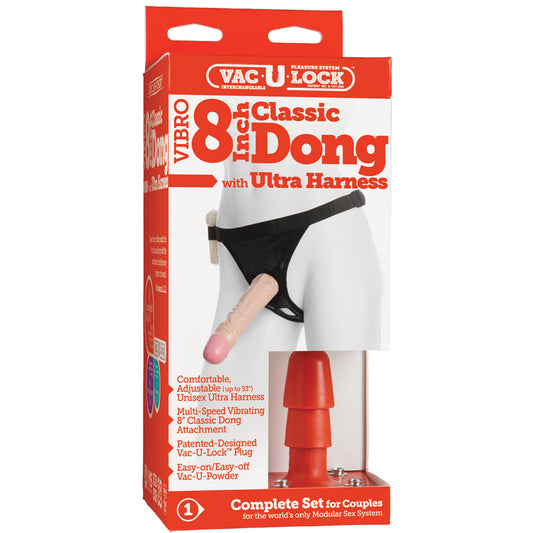 Vac-U-Lock-Classic Dong Vibro w/Harness 8 Vac-U-Lock-Classic Dong Vibro w/Harness 8 - UABDSM