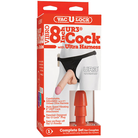 Vac-U-Lock-ULTRASKYN Cock Vibro w/Ultra Harness 8 Vac-U-Lock-ULTRASKYN Cock Vibro w/Ultra Harness 8 - UABDSM