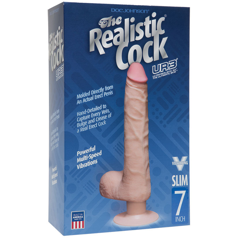 The Realistic Cock UR3 Vibrating Slim-Vanilla 7 - UABDSM