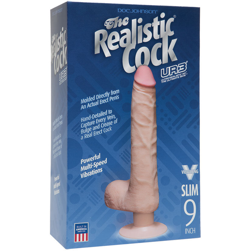 The Realistic Cock UR3 Vibrating Slim-Vanilla 9 - UABDSM