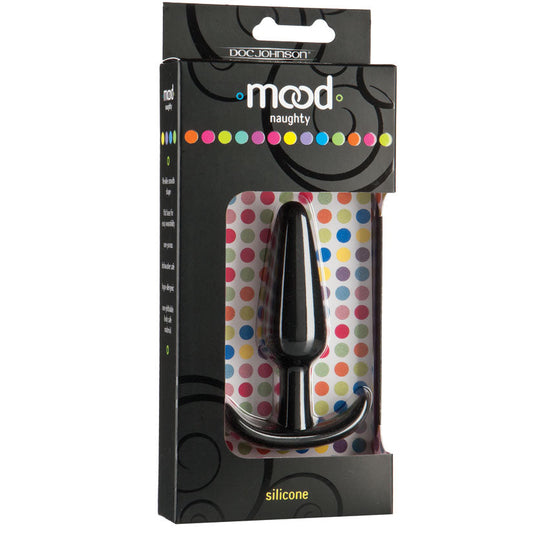 Mood Naughty Silicone Medium Plug-Black 3.5 Mood Naughty Silicone Medium Plug-Black 3.5 - UABDSM
