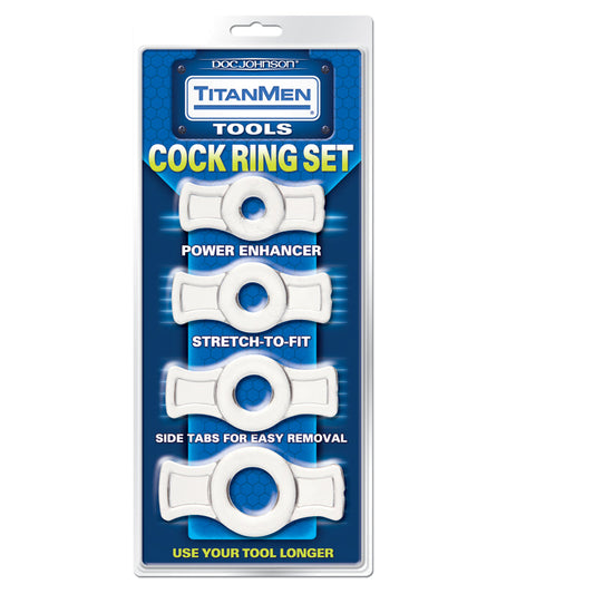 Titanmen Tools Cock Ring Set - Clear Titanmen Tools Cock Ring Set - Clear - UABDSM
