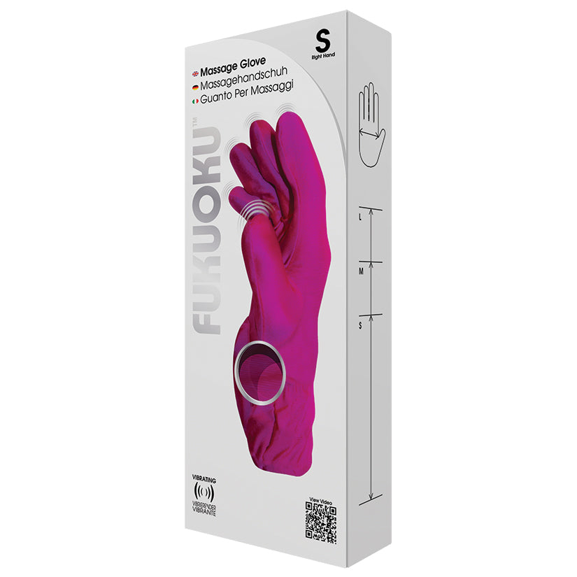 Fukuoku Five Finger Vibrating Massage Glove-Pink Right Hand - UABDSM