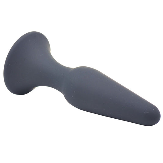 Medium Classic Black Silicone Butt Plug - UABDSM