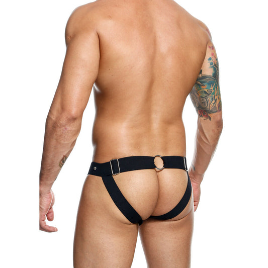 Male Basics Dngeon Peekaboo Jock Black One Size - UABDSM
