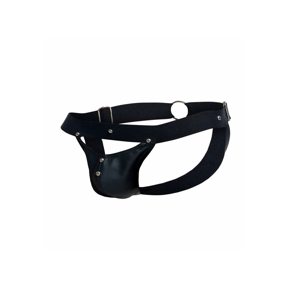 Male Basics Dngeon Peekaboo Jock Black One Size - UABDSM