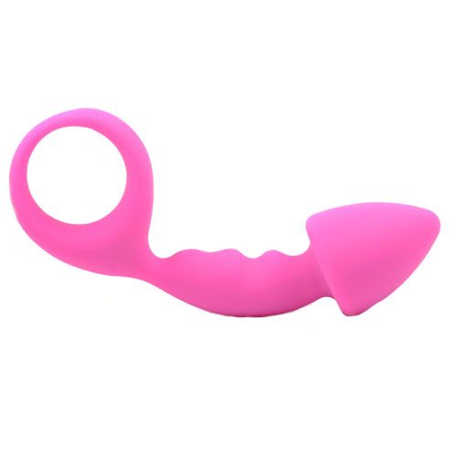 Pink Silicone Curved Comfort Butt Plug - UABDSM