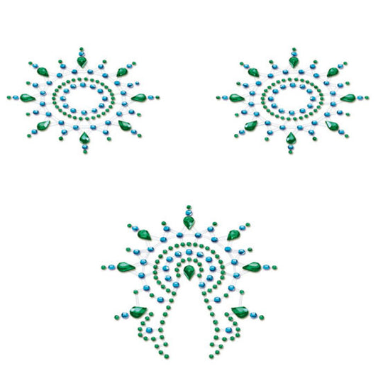 Petits Joujoux Gloria Green Nipple And Vagina Pasties Petits Joujoux Gloria Green Nipple And Vagina Pasties - UABDSM