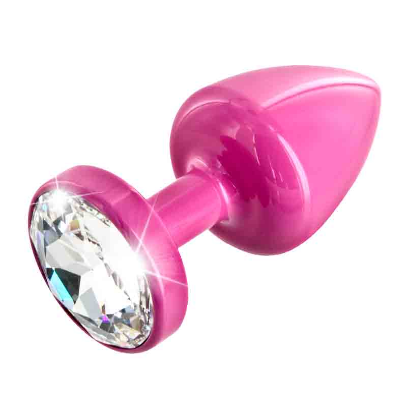 Diogol Anni Round Swarovski Pink Butt Plug - UABDSM