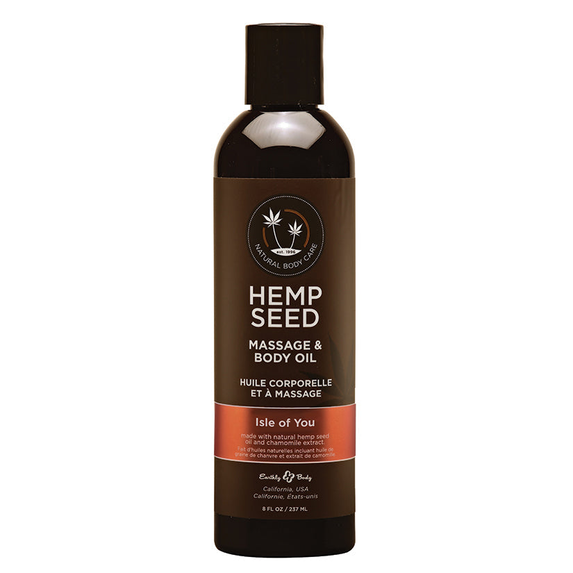 Earthly Body Hemp Seed Massage Oil-Isle of You 8oz - UABDSM
