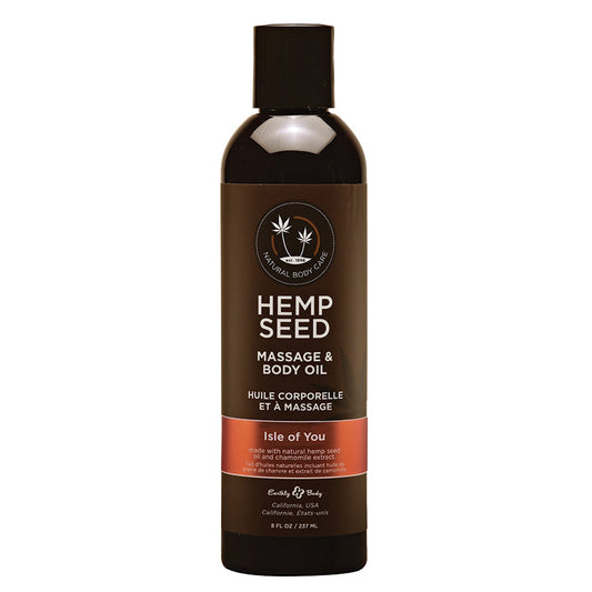 Earthly Body Hemp Seed Massage Oil-Isle of You 8oz Earthly Body Hemp Seed Massage Oil-Isle of You 8oz - UABDSM