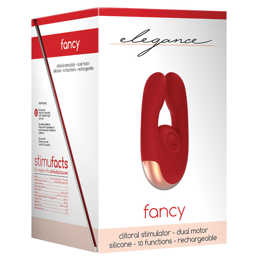 Elegance Fancy Dual Motor Clitoral Stimulator-Red - UABDSM
