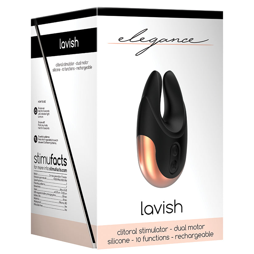 Elegance Lavish Dual Motor Clitoral Stimulator-Black - UABDSM