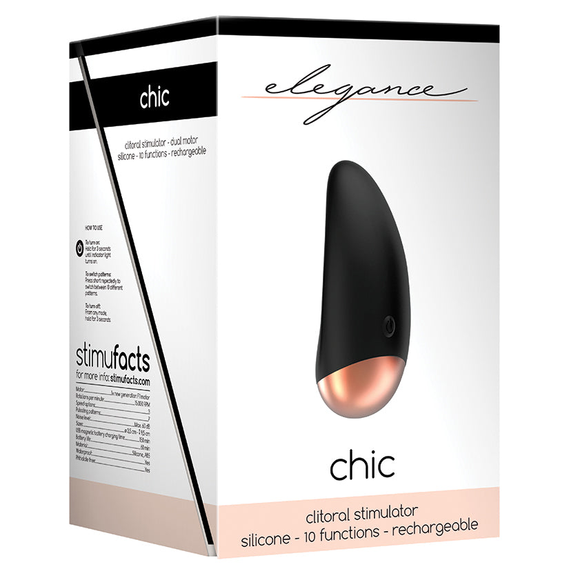 Elegance Chic Clitoral Stimulator-Black - UABDSM