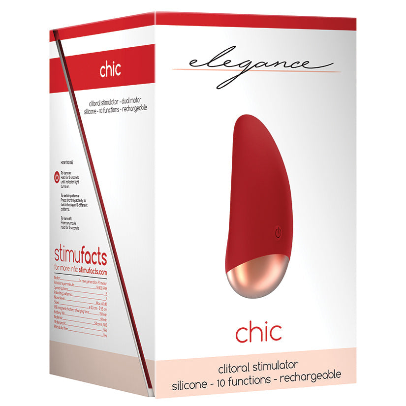 Elegance Chic Clitoral Stimulator-Red - UABDSM