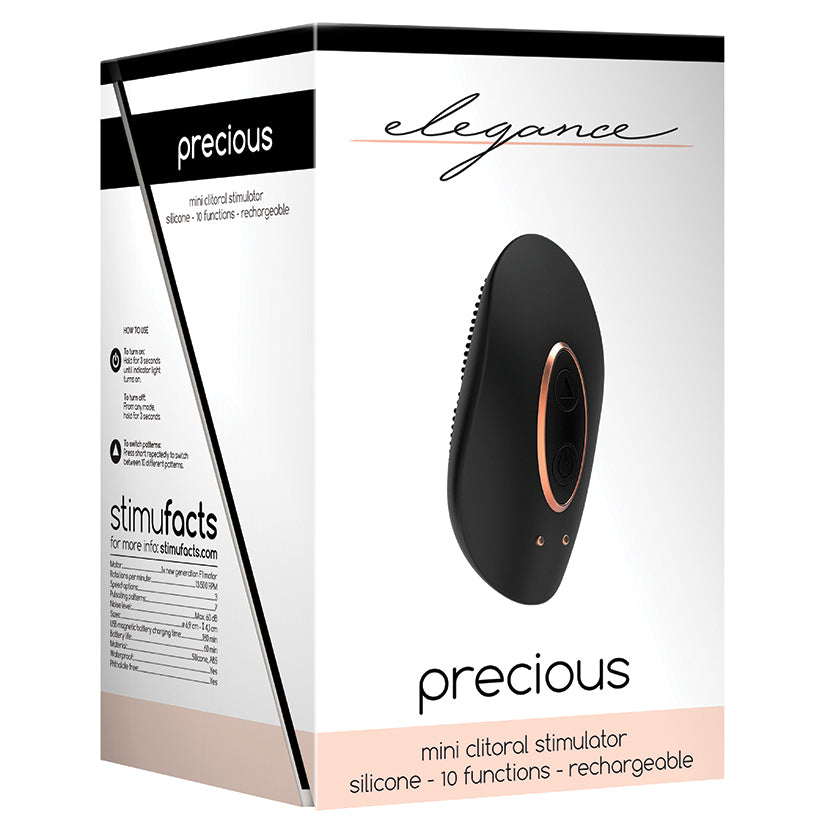 Elegance Precious Mini Clitoral Stimulator- Black - UABDSM