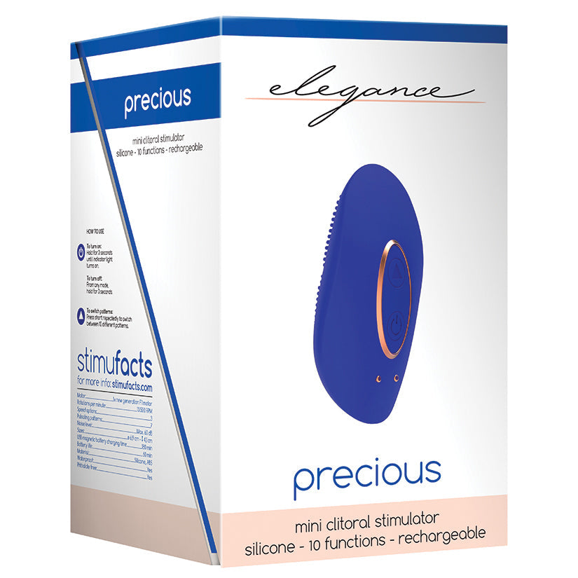 Elegance Precious Mini Clitoral Stimulator- Blue - UABDSM