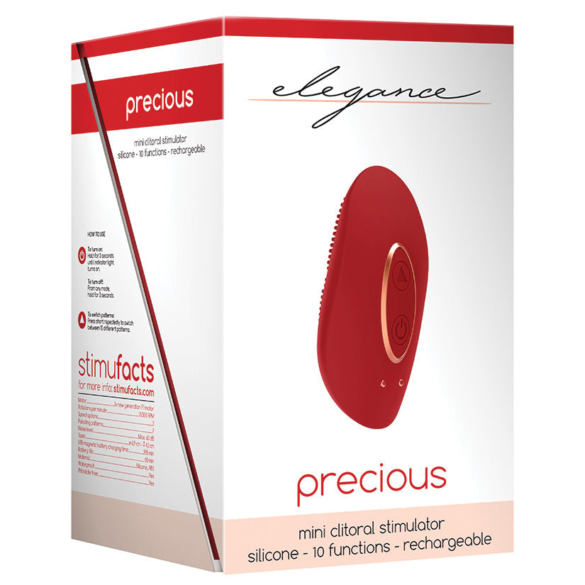 Elegance Precious Mini Clitoral Stimulator- Red - UABDSM
