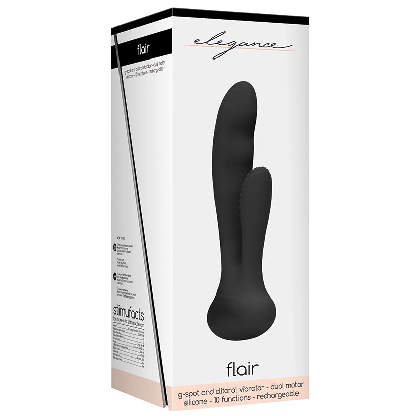 Elegance Flair G-Spot and Clitoral Vibe-Black - UABDSM
