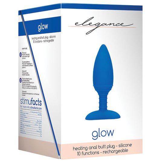 Elegance Glow Heating Anal Butt Plug-Blue Elegance Glow Heating Anal Butt Plug-Blue - UABDSM