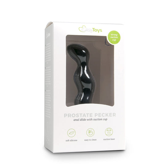 Ribbed Black Silicone Dildo - UABDSM