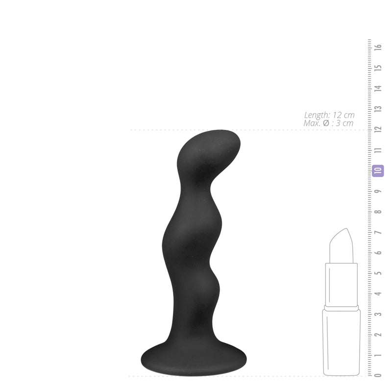 Ribbed Black Silicone Dildo - UABDSM