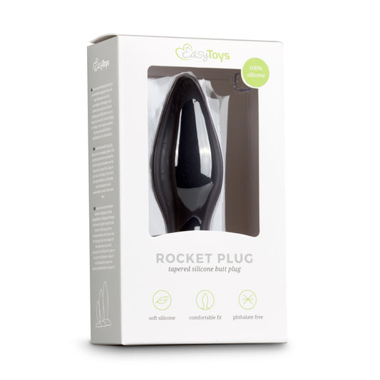 Medium Black Silicone Buttplug - UABDSM