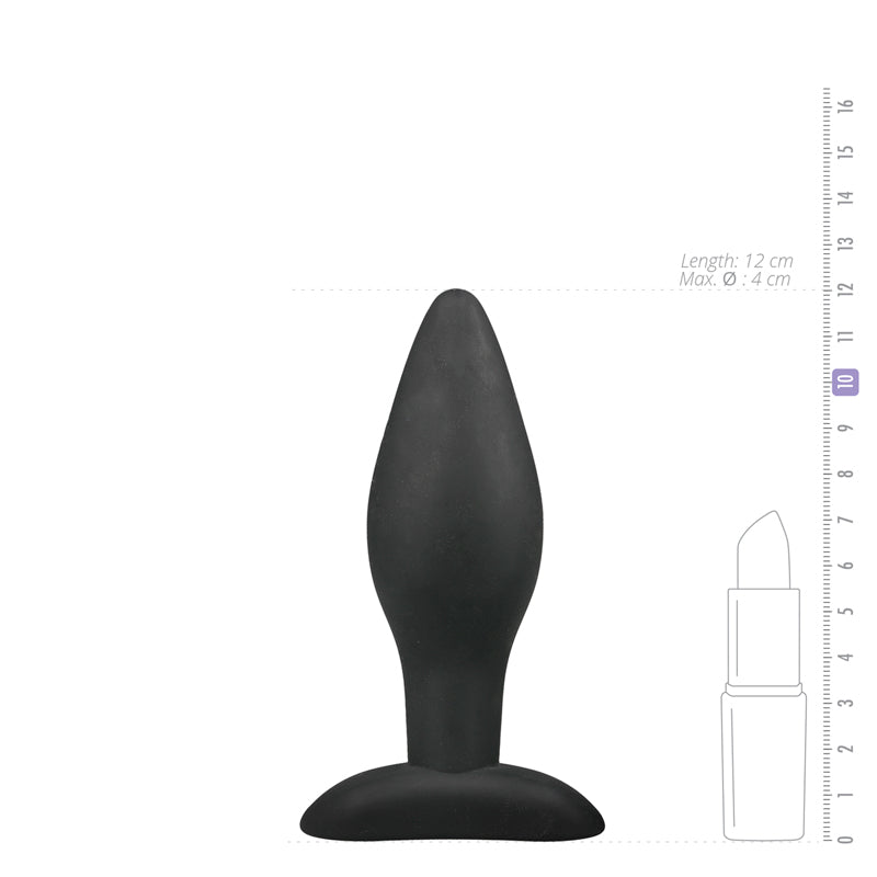 Medium Black Silicone Buttplug - UABDSM