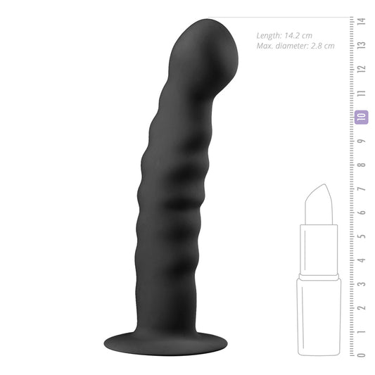 Silicone Suction Cup Dildo - Black - UABDSM