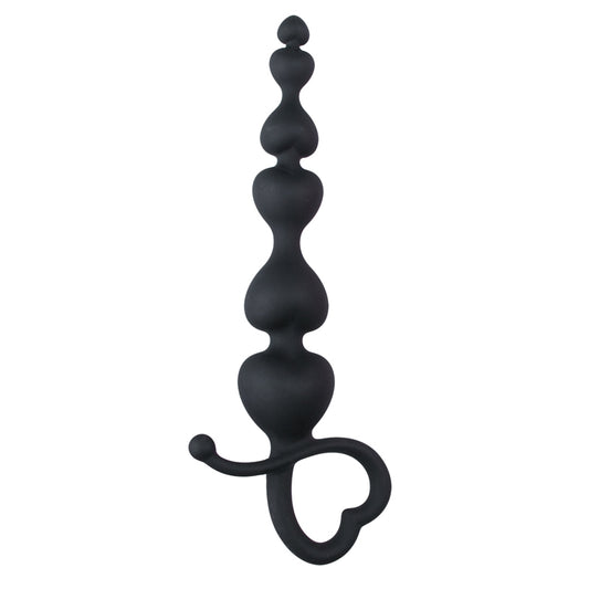 Black Anal Beads Heart Handle Black Anal Beads Heart Handle - UABDSM