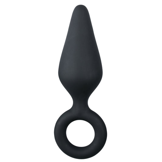 Black Buttplug With Pull Ring - Large Black Buttplug With Pull Ring - Large - UABDSM