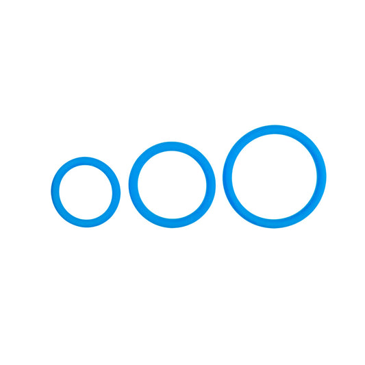 Three Size Cock Ring Set - Blue Three Size Cock Ring Set - Blue - UABDSM