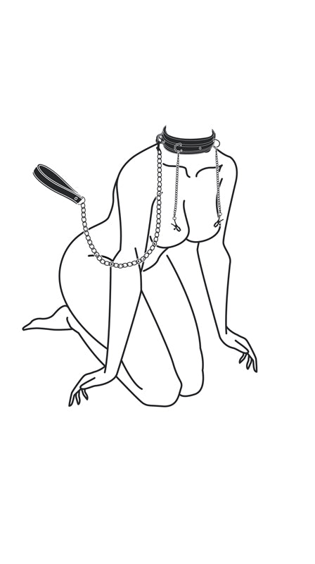 Leather Collar With Nipple Chains - UABDSM