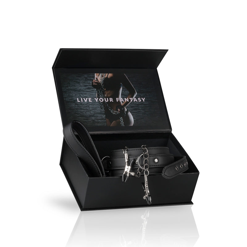 Leather Collar With Nipple Chains - UABDSM