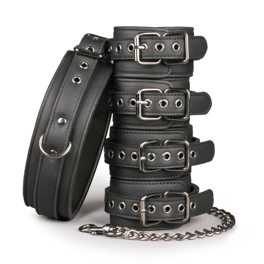 Fetish Set With Collar Ankle- And Wrist Cuffs Fetish Set With Collar Ankle- And Wrist Cuffs - UABDSM