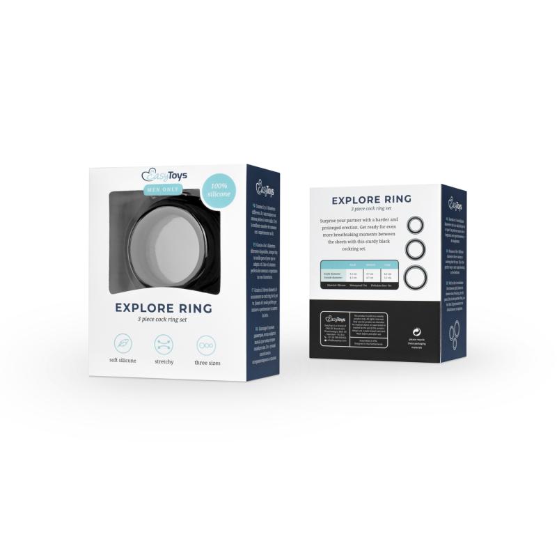 Silicone Cock Ring 3- Piece Set - UABDSM