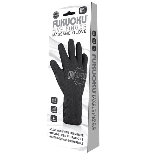 Fukuoku Five Finger Massage Glove-Black Right Hand Fukuoku Five Finger Massage Glove-Black Right Hand - UABDSM