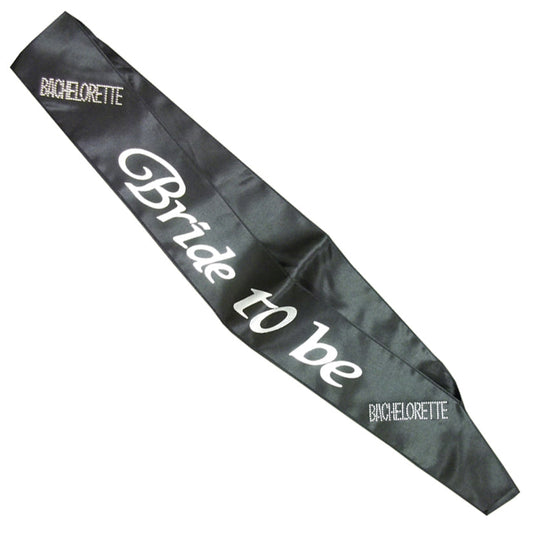 Bride-to-Be Sash - Black With a Clear Stone Bride-to-Be Sash - Black With a Clear Stone - UABDSM