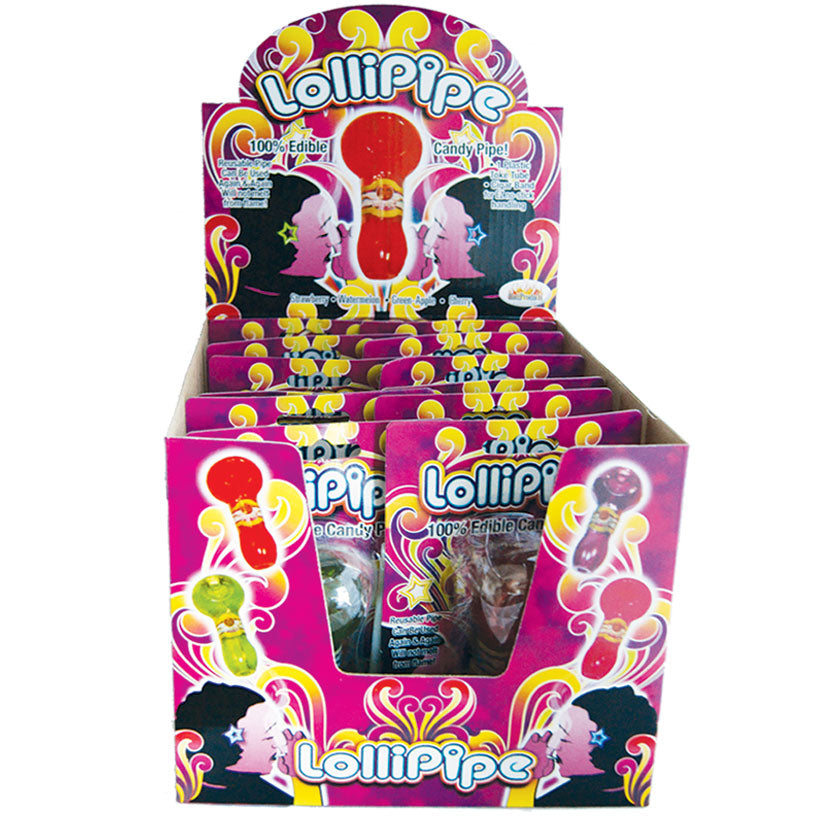 Lollopipes Edible Candy Pipe Assorted Flavors Display 12 Pieces - UABDSM