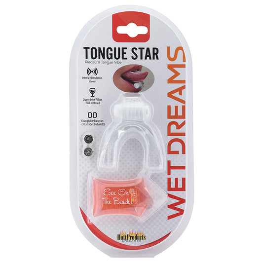 Tongue Star Tongue Vibe With 10 ml Liquor Lube - Clear Tongue Star Tongue Vibe With 10 ml Liquor Lube - Clear - UABDSM