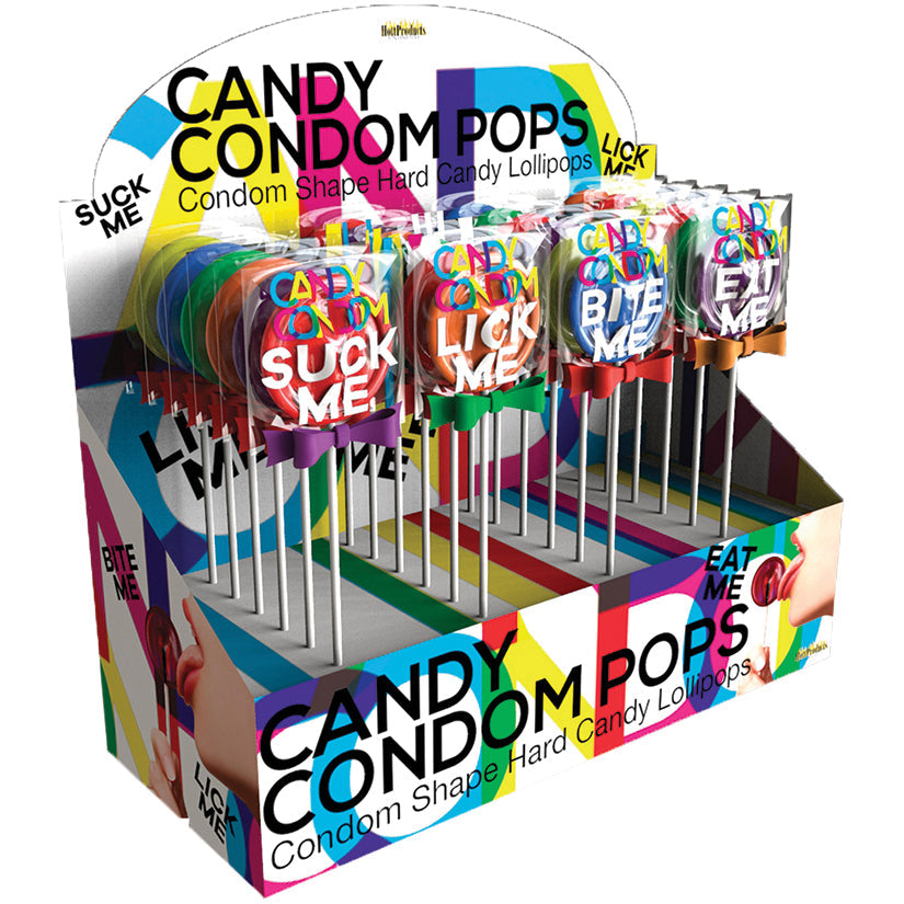 Candy Condom Pops - 24 Piece Display - Assorted Flavors - UABDSM