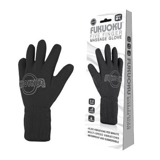 Fukuoku Vibrating Five Finger Massage Glove - Left Hand Fukuoku Vibrating Five Finger Massage Glove - Left Hand - UABDSM