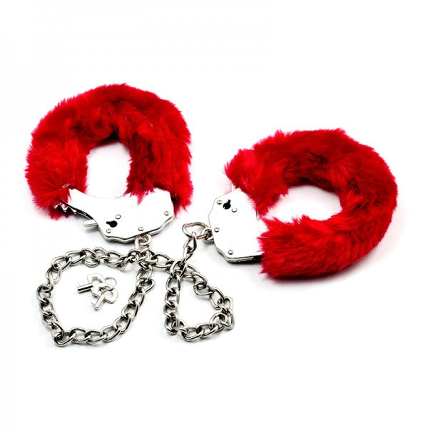 Fluffy Leg Cuffs Red Fetish Pleasure Fluffy Leg Cuffs - UABDSM