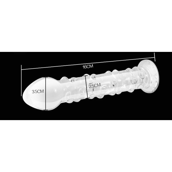 Transparent Glass Dildo With Pimples Glass Romance - UABDSM